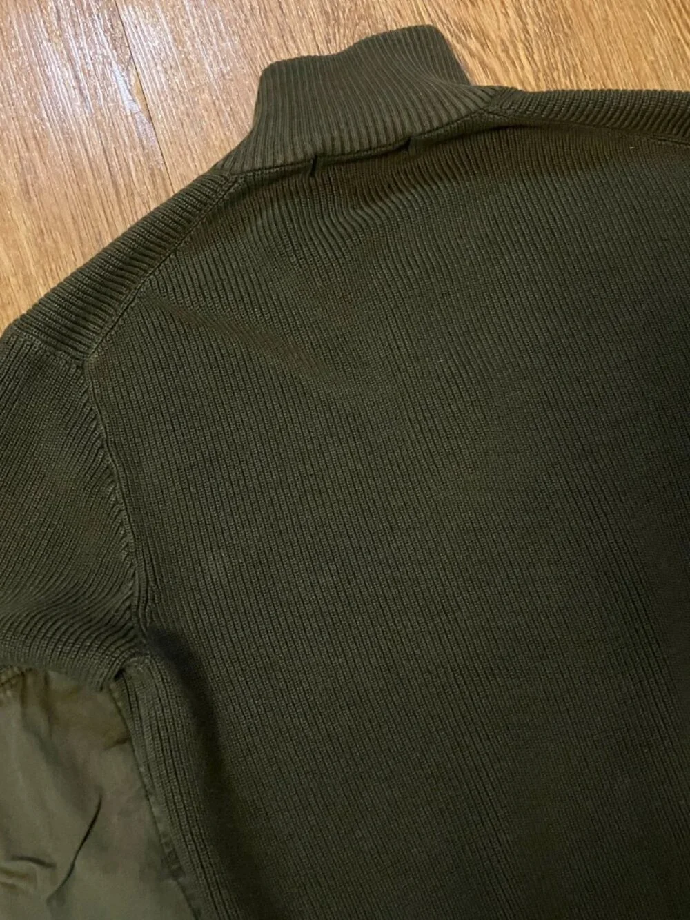 Vtg Polo Ralph Lauren Mock Neck Button Sweater Small Olive Green Cotton Military